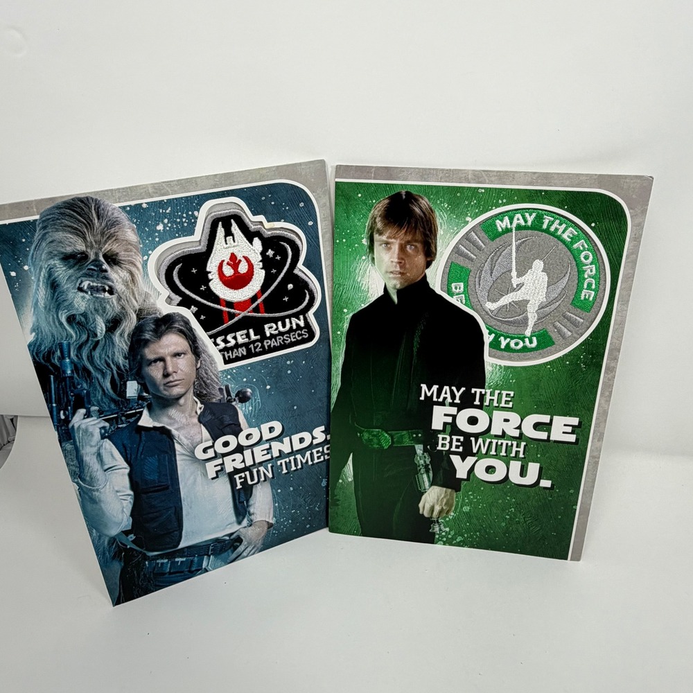 Hallmark Star Holiday Cards with Patch Han Solo Chewbaccaβ Luke Skywalker
